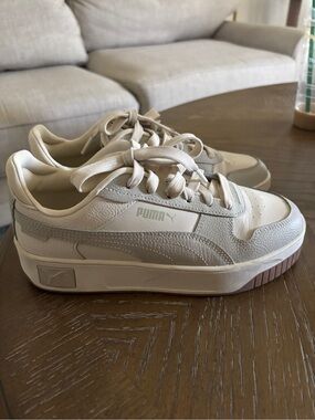 Puma Platform Sneakers in Beige and Cream